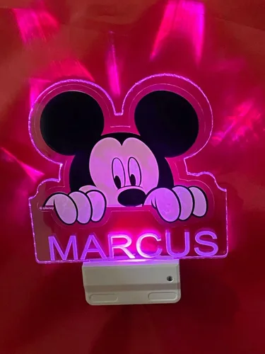 Miniatura 9 de Mirror Mania Store Lámpara de mouse con enchufe de luz nocturna LED personalizada grabada gratis hecha a pedido, decoración de habitación de niñas