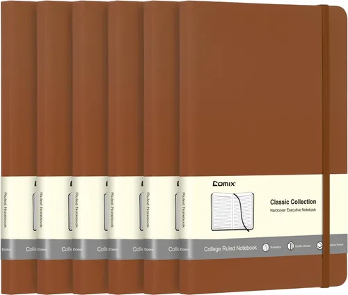Miniatura 9 de Comix Cuaderno rayado para mujeres y hombres, cuadernos de diario para oficina, escuela, hogar, 240 páginas, 5.5 x 8.3 pulgadas, rayas Azul marino