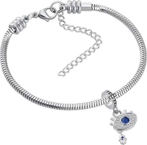 Miniatura 5 de QeenseKc Dije de ojo malvado Claddagh con dije de corazón de buena suerte cuentas doradas para pulsera Pandora