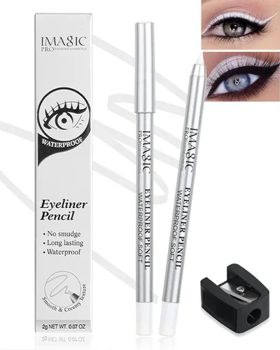 Miniatura 12 de Lápiz delineador de ojos de gel a prueba de manchas negro impermeable con sacapuntas, a prueba de decoloración, lápiz delineador de ojos suave, 2