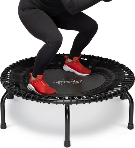 Miniatura 7 de JumpSport 350 PRO 39 Inch Fitness Trampoline Indoor Rebounder Cardio Workout Equipment 300 lb Capacity Negro mate