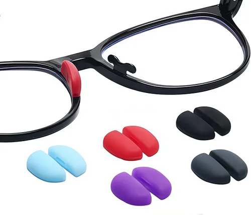 Miniatura 2 de Almohadillas nasales para gafas para niños, de silicona suave, piezas de nariz antideslizantes, cómodos kits de reparación de repuesto (azul oscuro)