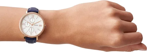 Miniatura 4 de Fossil Reloj Jacqueline de cuarzo de acero inoxidable y cuero para mujer, Jacqueline ES5207 - Reloj de 3 manecillas