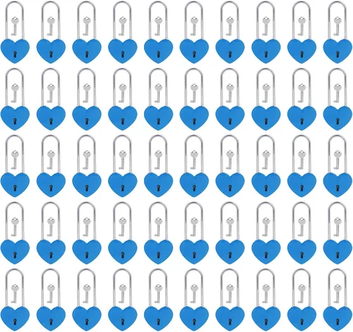 Miniatura 25 de Love Lock - Candado de corazón con llave para enamorados, boda, día de San Valentín, aniversario, viajes (con llave)