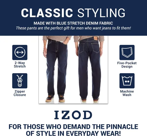 Miniatura 5 de IZOD Pantalones de mezclilla Comfort Stretch para hombre