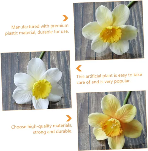 Miniatura 7 de ORFOFE 9 piezas de narcisos artificiales para fiesta, narcisos, flores de narciso, decoración del hogar, flor de narciso simulada, flor de narciso