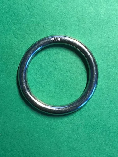 Miniatura 2 de US Stainless 10 piezas de acero inoxidable 316 anillo redondo soldado 3/16 pulgadas x 1 3/8 pulgadas (0.197 in x 1.378 in ID) grado marino