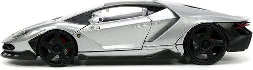 Miniatura 2 de Lamborghini Centenario Gris Metálico con parte superior negra Hyper-Spec Series 1/24 Modelo de auto fundido a troquel por Jada