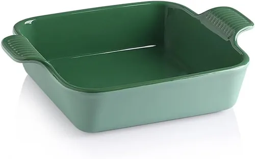 Miniatura 26 de Sweejar Plato de Cerámica para Hornear, Bandeja Rectangular Pequeña para Hornear con Asas Dobles, 20 Oz para Cocinar, Brownie, Cocina, 6.5 x 4.9 x