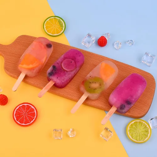 Miniatura 6 de WMKGG Juego de moldes de silicona para paletas, 2 piezas moldes para helado con 50 palitos de madera para cake pop, paletas heladas, cakesicles Verde