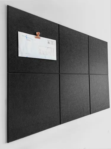 Miniatura 57 de Tabla de corcho alternativa de 24 x 36 pulgadas, paquete de 6 azulejos de pared de fieltro con pestañas adhesivas extraíbles seguras, tableros