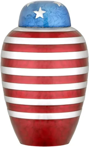Miniatura 13 de Urnas pequeñas para cenizas humanas para adultos, hombres o mujeres, juego de 4, mini urnas decorativas de bandera estadounidense para veteranos