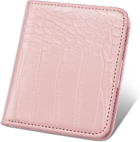 Miniatura 13 de Billetera para mujer, pequeña, plegable, para tarjetas de crédito, con bloqueo Rfid, de lujo, piel sintética, de cocodrilo, monedero pequeño
