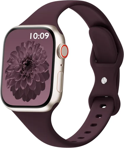 Miniatura 34 de Bandas delgadas de silicona deportivas compatibles con Apple Watch de 38mm 42mm 40mm 44mm 41mm 45mm 46mm 49mm, correa de repuesto delgada y estrecha
