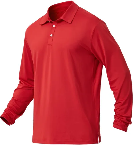 Miniatura 84 de NAVISKIN Camisas polo de manga larga para hombre, camisas de golf con cuello UPF 50 SPF para hombre, secado rápido, absorbe la humedad