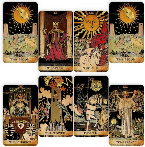 CRAFTERIAN Cartas de tarot, baraja de 78 cartas, tarot original para principiantes y expertos con libro guía, bolsa de regalo y caja, juego de