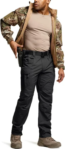 Miniatura 3 de CQR - Pantalones tácticos elásticos para hombre, pantalones cargo de ripstop resistentes al agua, pantalones ligeros para trabajo al aire libre