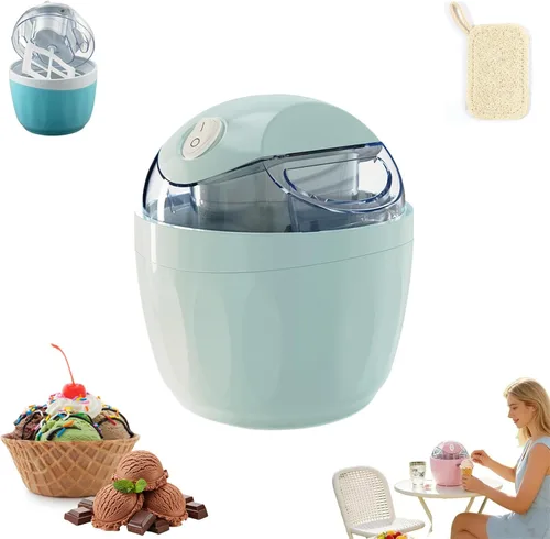 Miniatura 9 de Pequeña máquina de helados para el hogar, máquina de postres de un solo toque, máquina de helados personal de 17 onzas, mini para helados y yogur