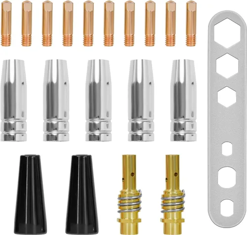 SSimder 20 piezas 14AK MIG Kit de pistola de soldadura 0.039 pulgadas 0.039 in Mig puntas de contacto de soldadura difusor boquilla MIG pistola de