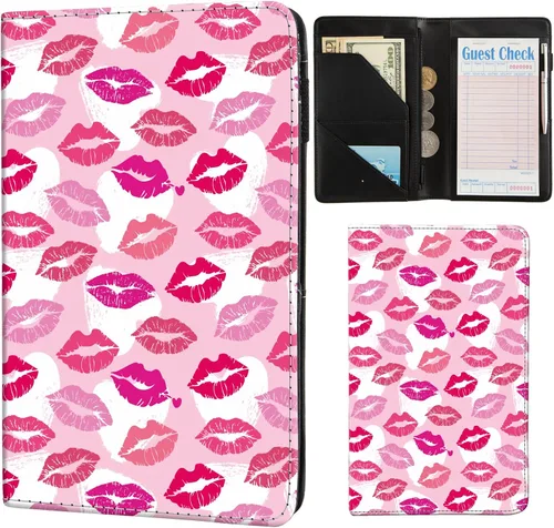 Miniatura 12 de Libretas para camarera de AIRMORS, con bolsillo con cremallera, libreta de cuero para camarera, cartera organizadora de dinero para camarero