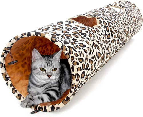PAWZ Road Túnel plegable XL para gatos gordos y conejos – Túnel de juego extra ancho para mascotas de 51 x 12 pulgadas con diámetro de 12 pulgadas