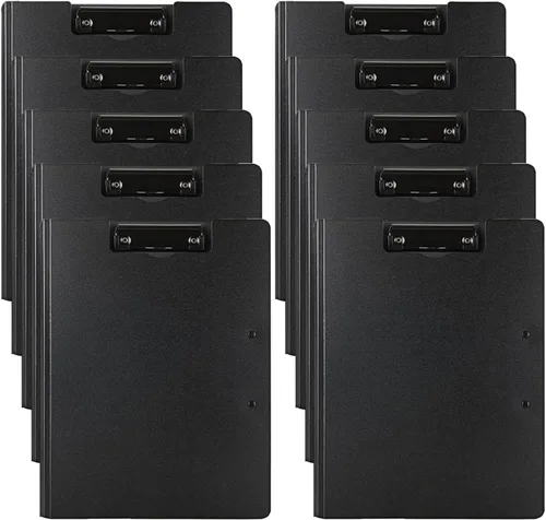 Miniatura 10 de Carpeta portapapeles plegable A4, carpeta portapapeles de oficina con clip de metal de doble clip, portapapeles de almacenamiento plegable de 360