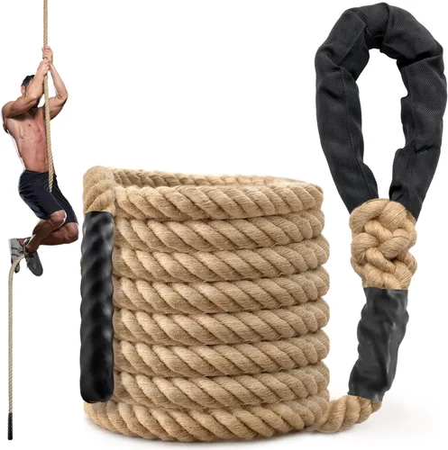 Climbing Rope Gym Workout - 10FT 15FT 20FT 25FT 30FT 35FT Heavy Duty Jute Thick Ropes for Adults Strength Training Outdoor Tree Swing Indoor Home