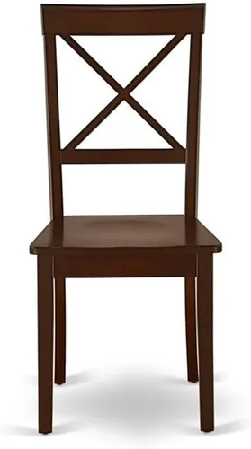 Miniatura 5 de East West Furniture BOC-MAH-W Boston - Sillas de comedor con respaldo cruzado de madera, juego de 2, caoba
