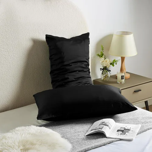 Miniatura 2 de Fundas de almohada de seda para cabello y piel, de seda de morera, suave, transpirable, de ambos lados, de seda natural, con cremallera, 1 paquete