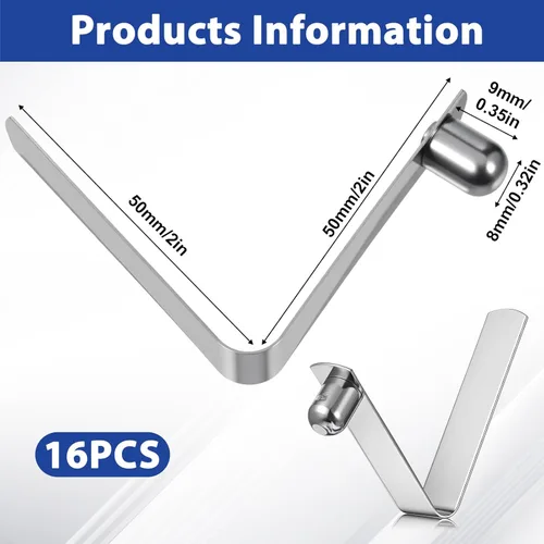 Miniatura 2 de 16 clips de resorte de botón, clips en forma de V, clips de acero inoxidable para kayak, resorte, tubo de bloqueo, clip de pasador de bloqueo
