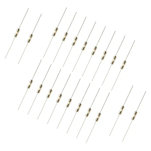 Bettomshin 20 fusibles de plomo axial de tubo de cerámica T1A de 250 V, 0.142 x 0.394 in/0.14 x 0.39 pulgadas, fusible de fusión lenta de retardo de