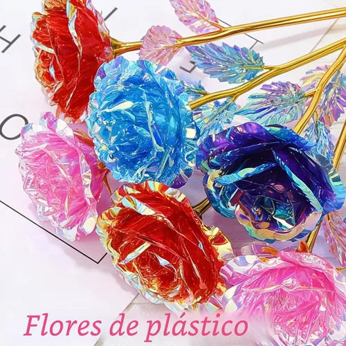 Miniatura 7 de Wowagoga 12 flores artificiales de rosa galaxia de 24 quilates, 4 colores de rosas para siempre, regalos para mujeres, niñas, mamá, esposa, hijas