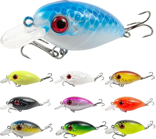 Miniatura 12 de Señuelos de pesca, señuelo grande y duro Minnow VIB con gancho de agudos Life-Like Swimbait Fishing Bait Popper Crankbait Vibe Sinking Señuelo