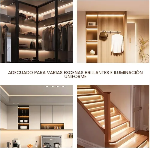 Miniatura 8 de Pandery Tira de LED COB, Tira de Luces LED 1M/3.28ft, Tiras LED Regulables por Toque, CRI90+, Luz COB LED Blanca Cálida 2700K, 960LEDs, Tira