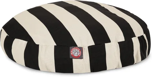 Miniatura 2 de Majestic Pet Products - Cama redonda pequeña para perros con rayas verticales negras para interiores y exteriores, con funda extraíble y lavable
