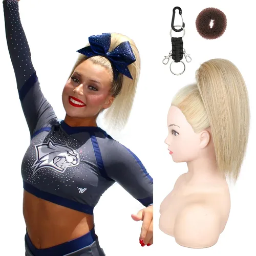 Miniatura 19 de SEIKEA Pieza de Cabello de Cola de Caballo para Porristas, 10" Lisa Resistente a los Enredos Suave Rubio Natural Extensión de Cola de Caballo