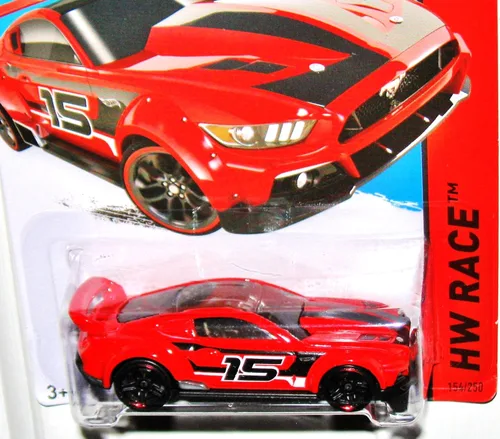 Miniatura 2 de Hot Wheels, 2015 HW Race, Custom '15 Ford Mustang [Rojo] 154/250
