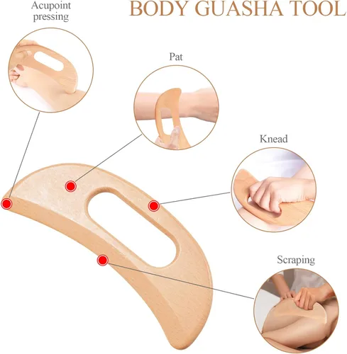 Miniatura 5 de 3 Piezas Herramientas de Masaje de Terapia de Madera Masajeador de Drenaje Linfático Masajeador de Madera Herramientas de Escultura Corporal