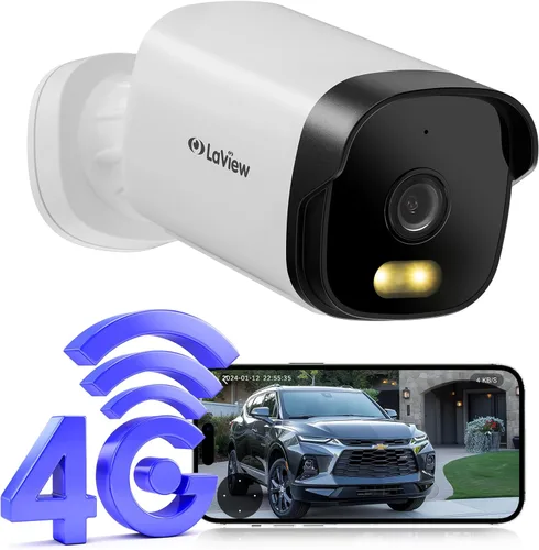 Miniatura 13 de LaView Cámara de seguridad de 5 MP para exteriores con visión nocturna a color, cámaras con cable 3K para seguridad del hogar, cámara impermeable