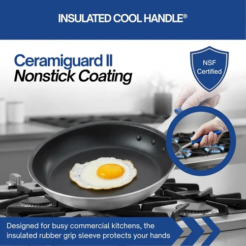 Miniatura 3 de Vollrath Wear-Ever CeramiGuard II sartén para freír con mango, Plateado
