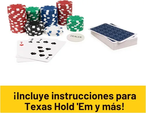 Miniatura 4 de Spin Master Games, Cardinal Classics, juego de póquer de 300 piezas con estuche de transporte de aluminio, fichas de peso profesional y dados