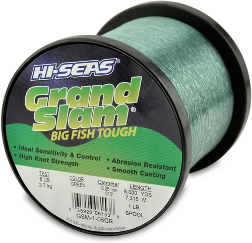 Miniatura 8 de Sedal de Pesca de Monofilamento HI-SEAS Grand Slam - Fuerte y Resistente a la Abrasión en Transparente, Rosa, Verde, Azul Ahumado, Amarillo