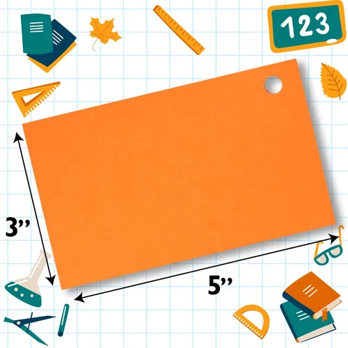 Miniatura 4 de Hapinest 1000 tarjetas flash en blanco, tarjetas de índice de colores de 3 x 5 con 20 anillos de carpeta, tarjetas de índice sin rayas sin rayas