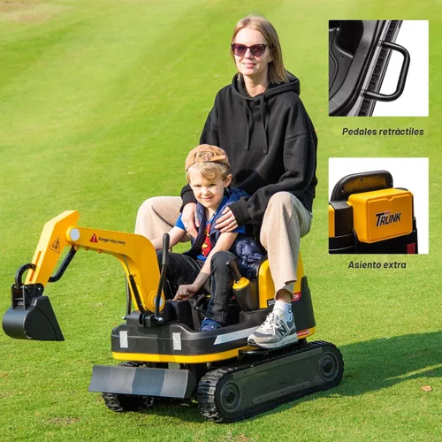 Miniatura 9 de JOYLDIAS Retroceder y avanzar en 360 grados, excavadora y bulldozer para montar, juguete con batería de 12V12AH, retroexcavadora con diseño