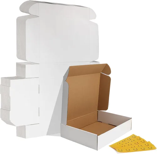 Miniatura 32 de HORLIMER - Cajas de envío pequeñas de 7x5x2, conjunto de 50, caja de cartón corrugado blanca para envío de correspondencia