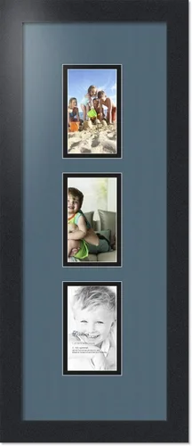 Miniatura 231 de ArtToFrames Marco de fotos tipo collage con estera doble con 3 aberturas de 5x7 y marco negro satinado Uva