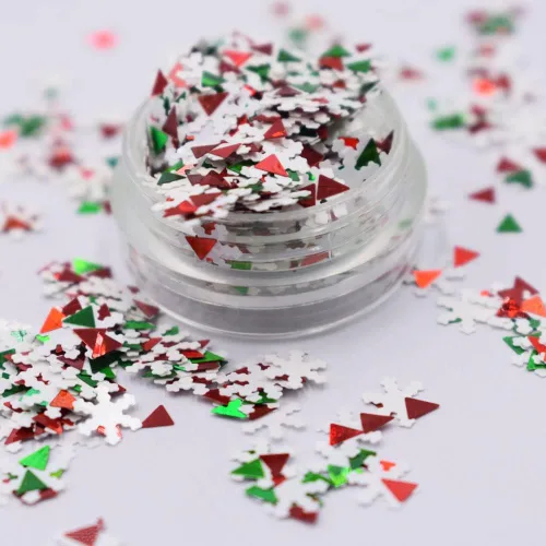 Miniatura 49 de Caja y juego de 12 colores – Árbol de copo de nieve de Navidad Serie de mezclas gruesas con purpurina – Festival Rave Beauty Maquillaje de cara