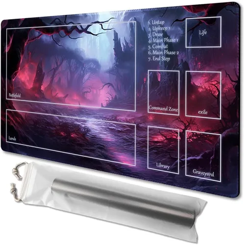 Miniatura 27 de MTG - Tapete de juego tamaño 24 x 14 pulgadas, bolsas de almacenamiento gratuitas, respaldo antideslizante, impresión, ideal para entusiastas