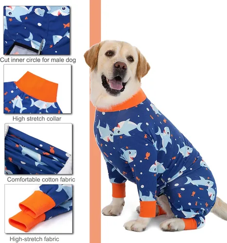 Miniatura 4 de Traje de recuperación para perros después de la cirugía para hembras y machos, camiseta de castración para perros de talla mediana y grande