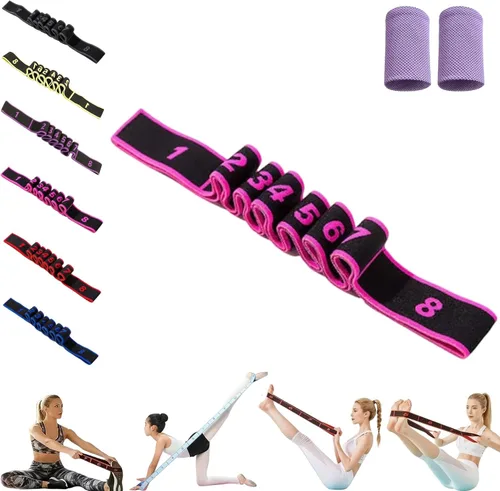 Miniatura 11 de Banda de resistencia de fitness para estiramiento y yoga, ejercicio de tirador de moda, banda elástica multifunción de resistencia de yoga